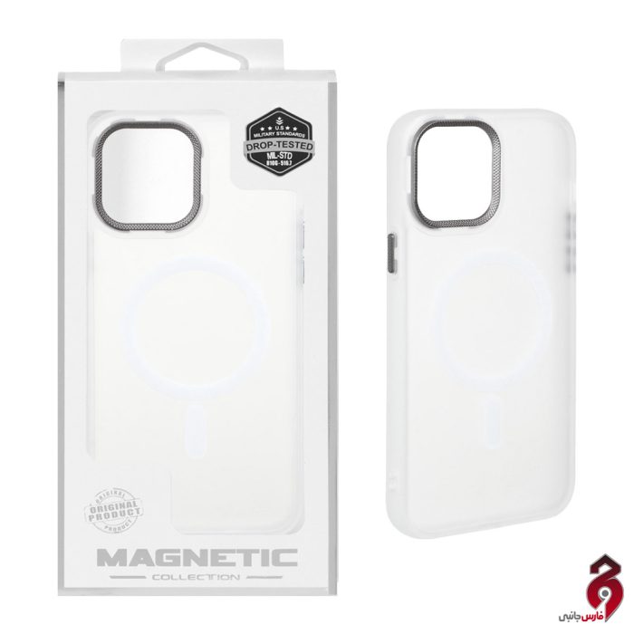 قاب Magnetic مات Magsafe لنز کربن آیفون iPhone 13 Pro Max سفید